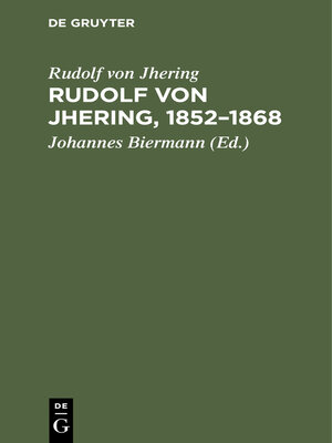 cover image of Rudolf von Jhering, 1852–1868